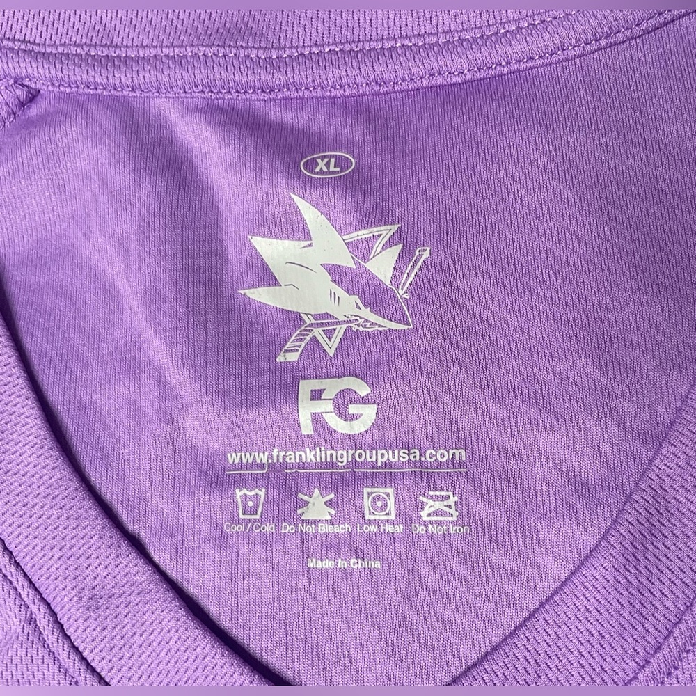 🏒San Jose Sharks Jersey Hockey Fights Cancer Breast Cancer Awareness Shirt XL - Picture 5 of 6